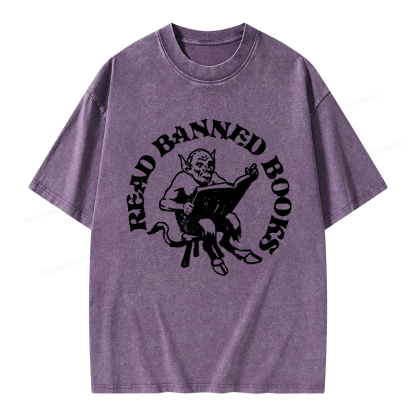 Pagewings Read Banned Books Unisex Washed T-shirt