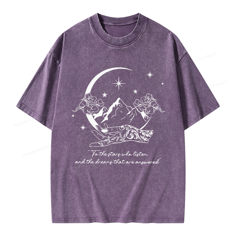 Pagewings To The Stars Who Listen Unisex Washed T-shirt