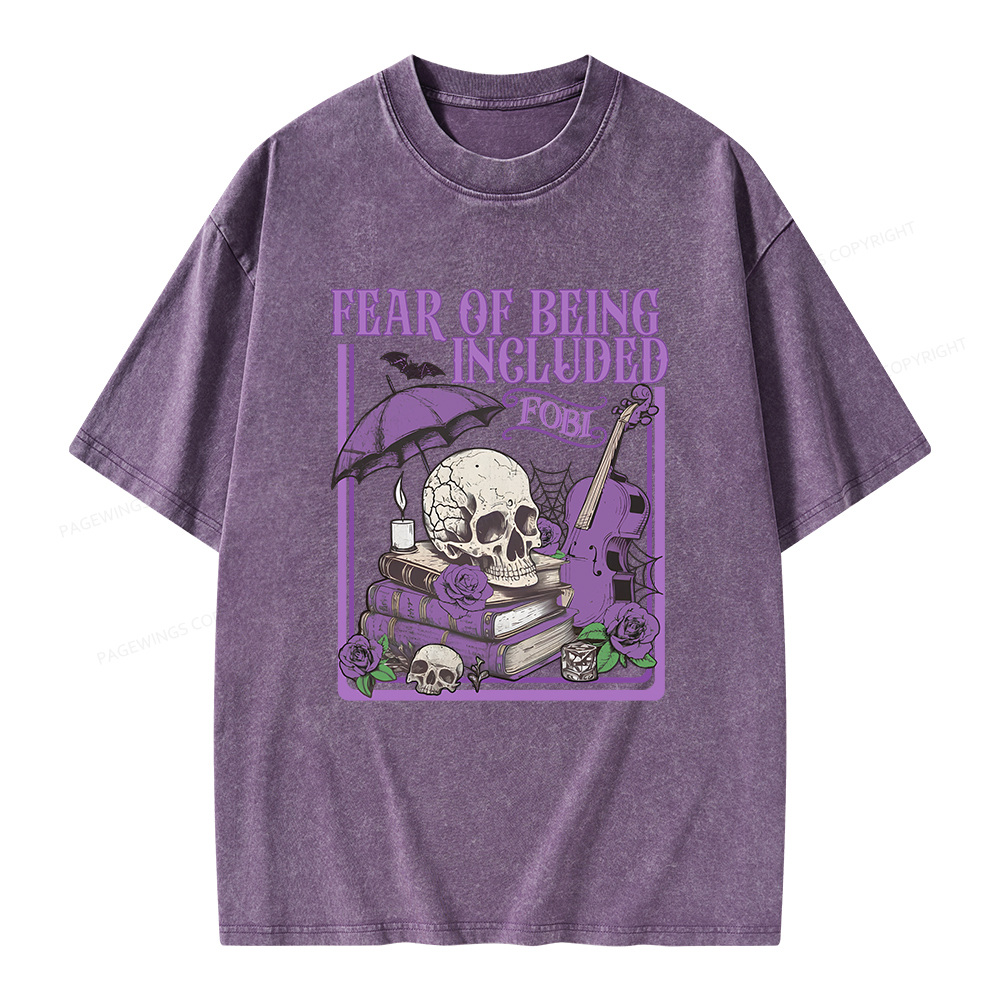 Pagewings Fear Of Being Included FOBI Unisex Washed T-shirt