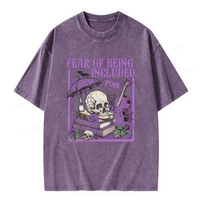 Pagewings Fear Of Being Included FOBI Unisex Washed T-shirt
