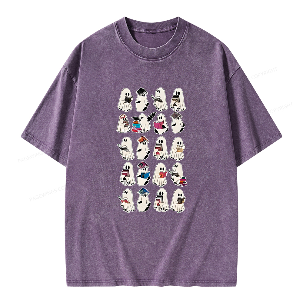 Pagewings Ghost Book Fantasy Series Unisex Washed T-shirt