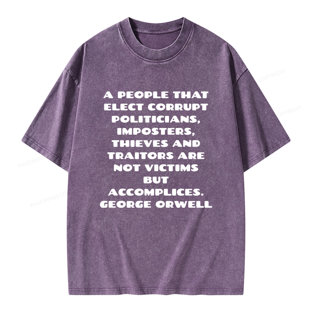 Pagewings A People That Elect Corrupt Politicians Unisex Washed T-shirt