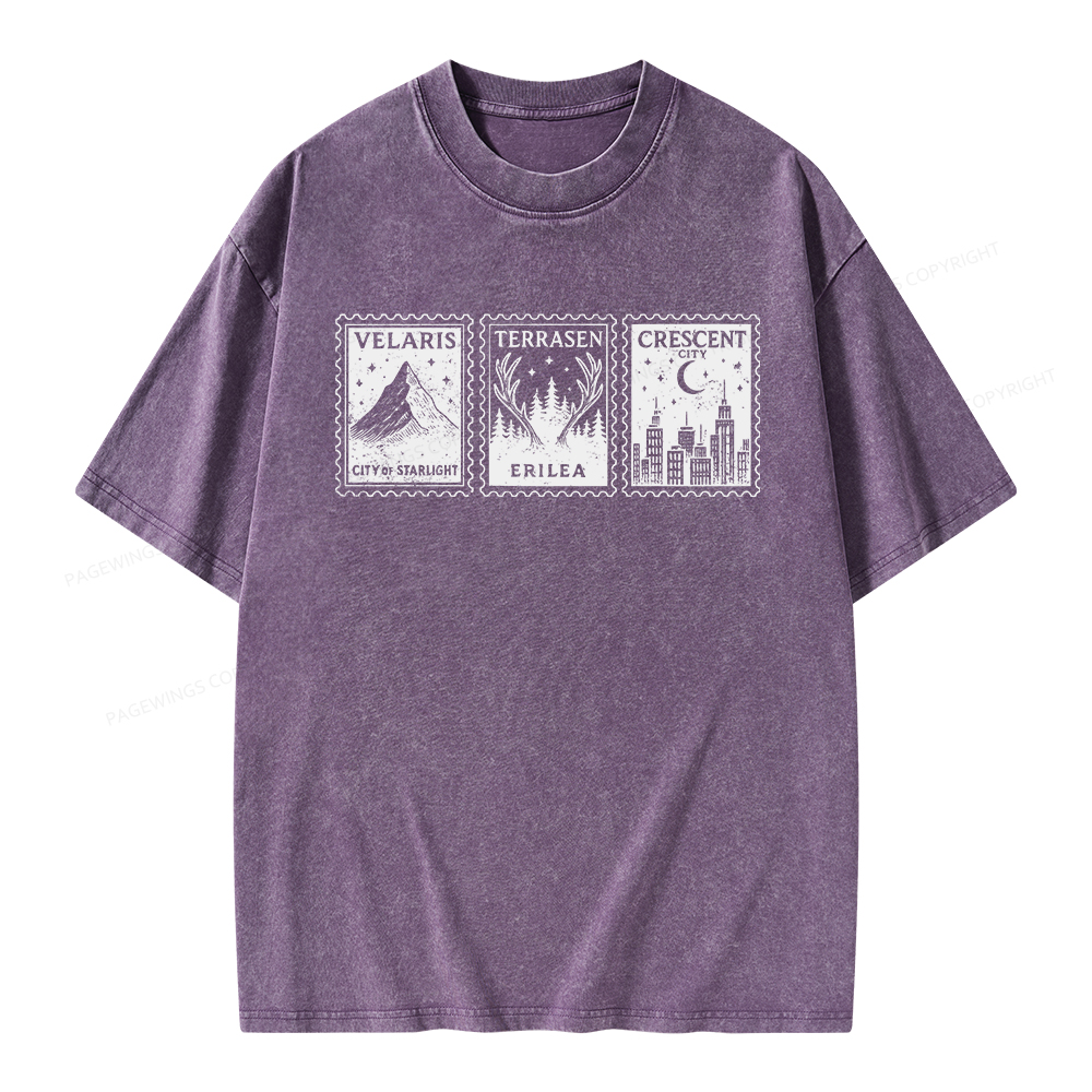 Pagewings Crescent Postcard  Unisex Washed T-shirt