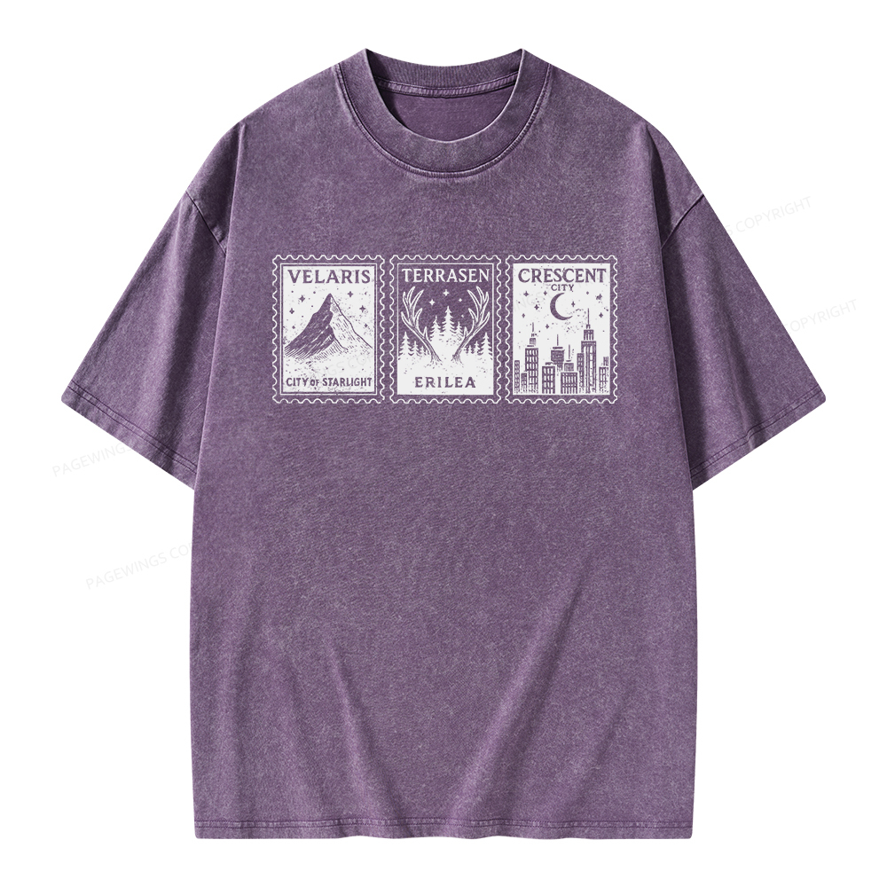 Pagewings Crescent Postcard  Unisex Washed T-shirt