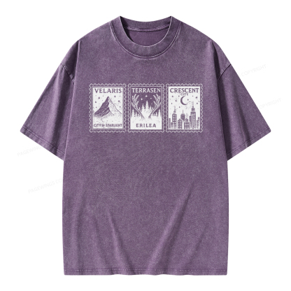 Pagewings Crescent Postcard  Unisex Washed T-shirt