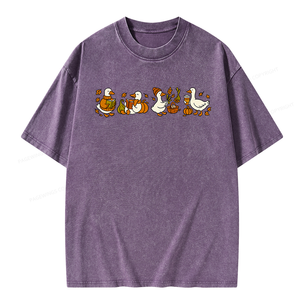 Pagewings Fall Goose Unisex Washed T-shirt