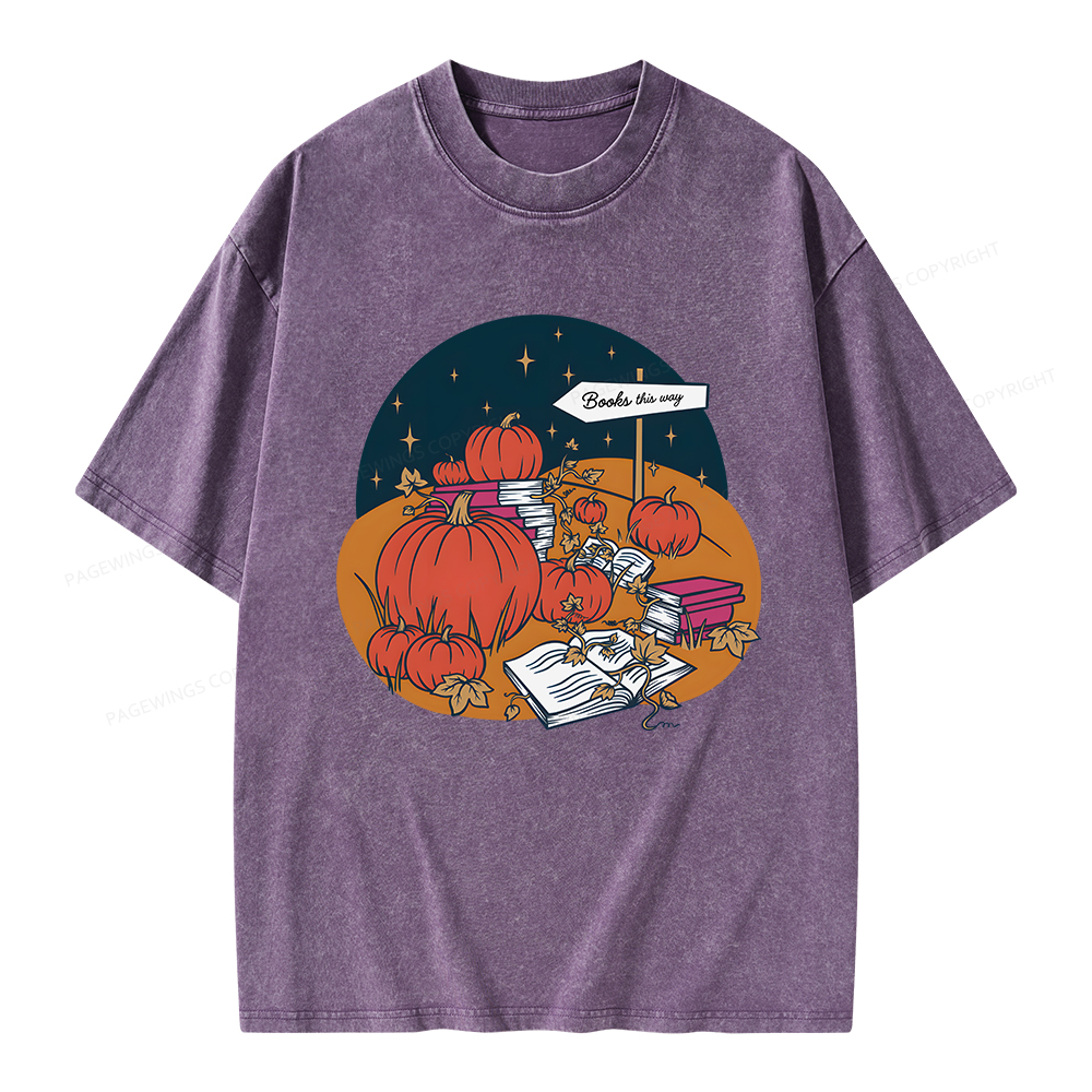 Pagewings Book Patch Unisex Washed T-shirt