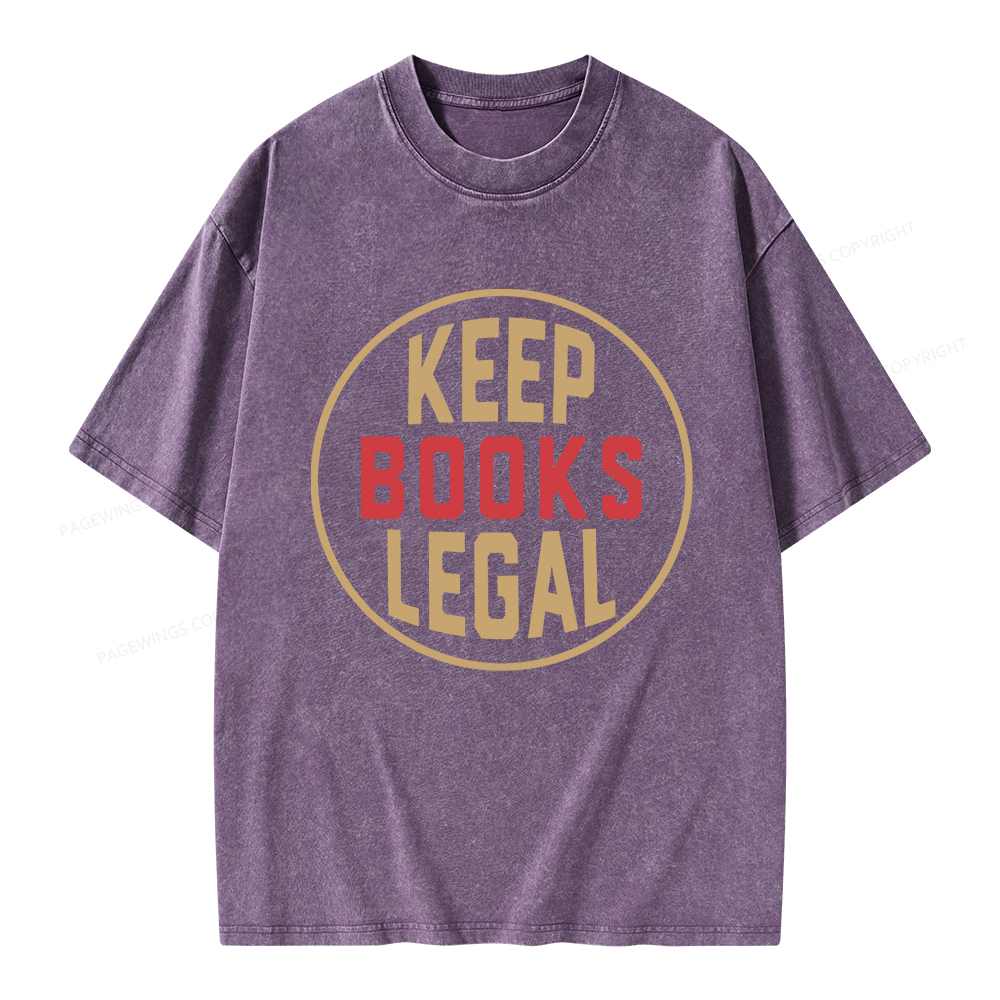 Pagewings Keep Books Legal Unisex Washed T-shirt
