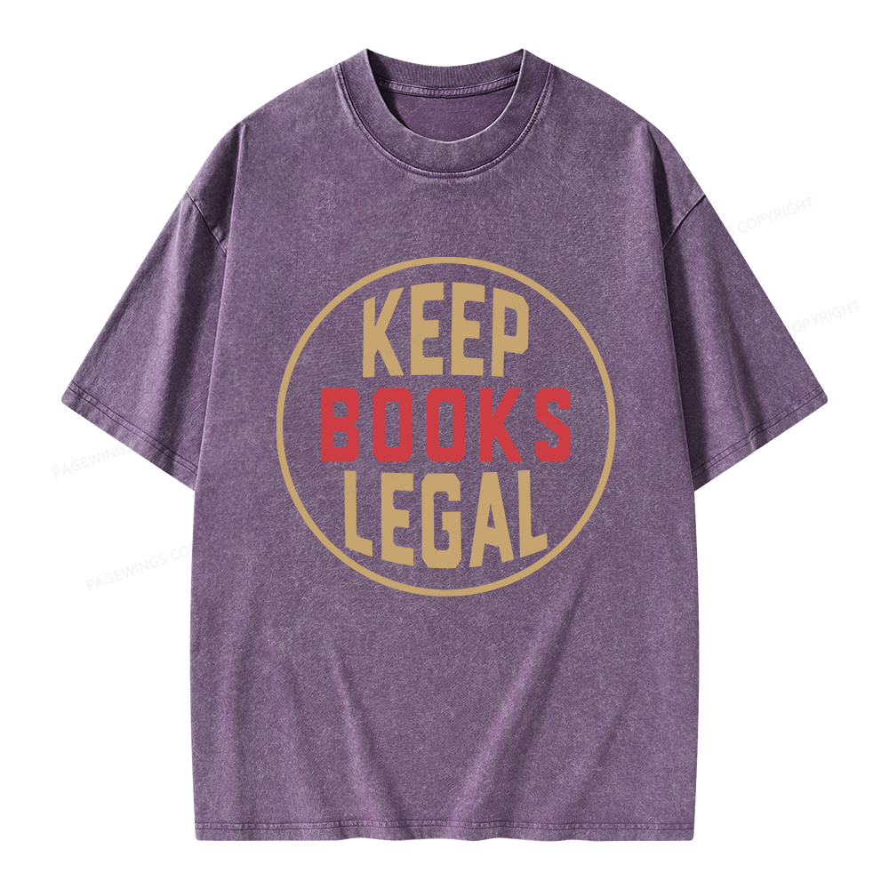 Pagewings Keep Books Legal Unisex Washed T-shirt