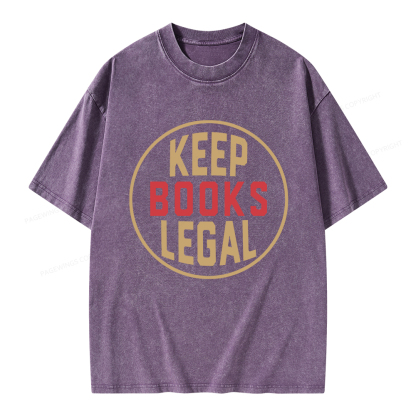 Pagewings Keep Books Legal Unisex Washed T-shirt