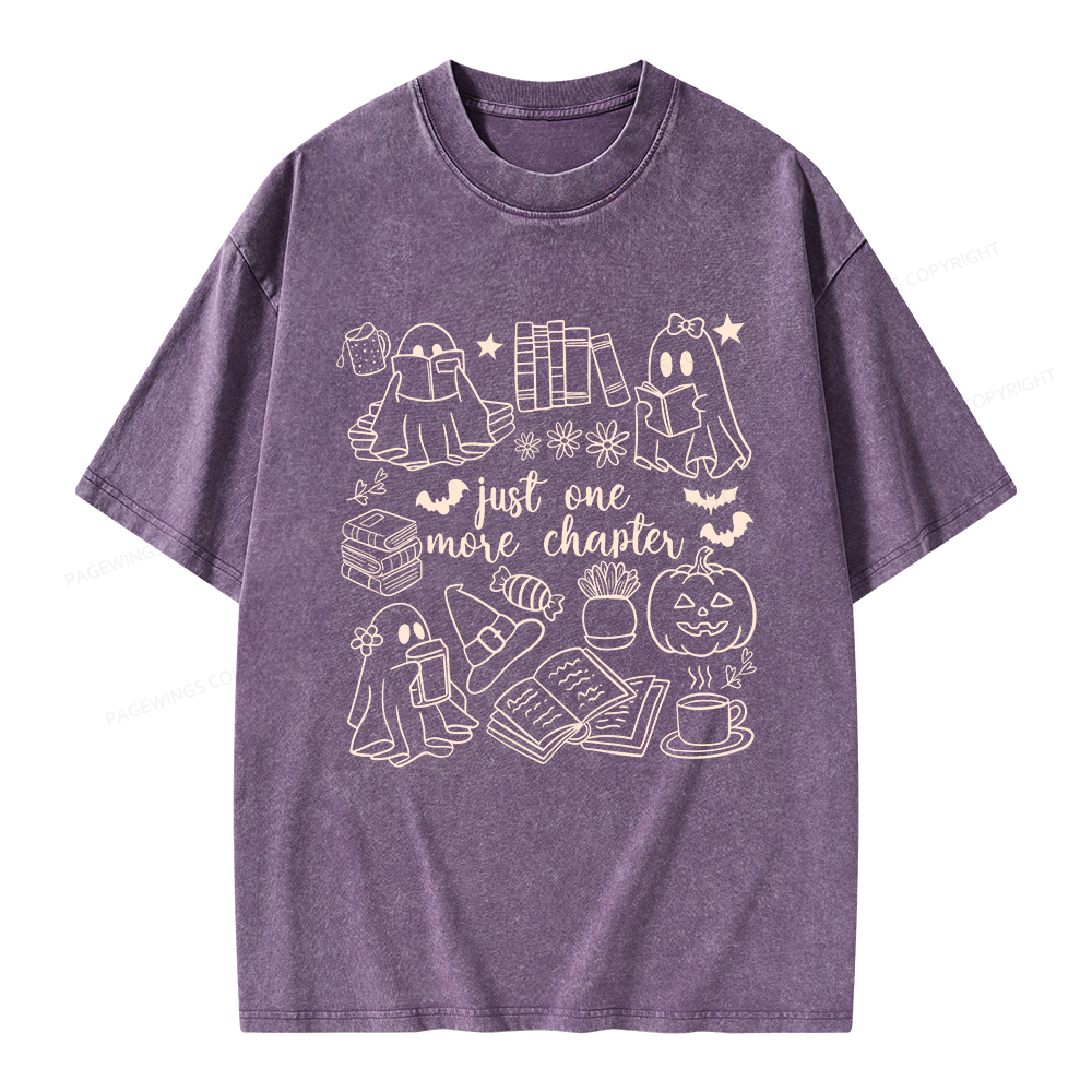 Pagewings Just One More Chapter Ghost Unisex Washed T-shirt