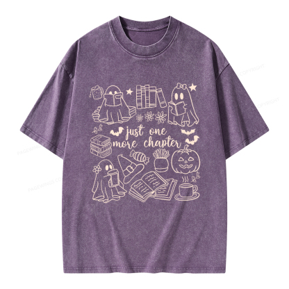Pagewings Just One More Chapter Ghost Unisex Washed T-shirt