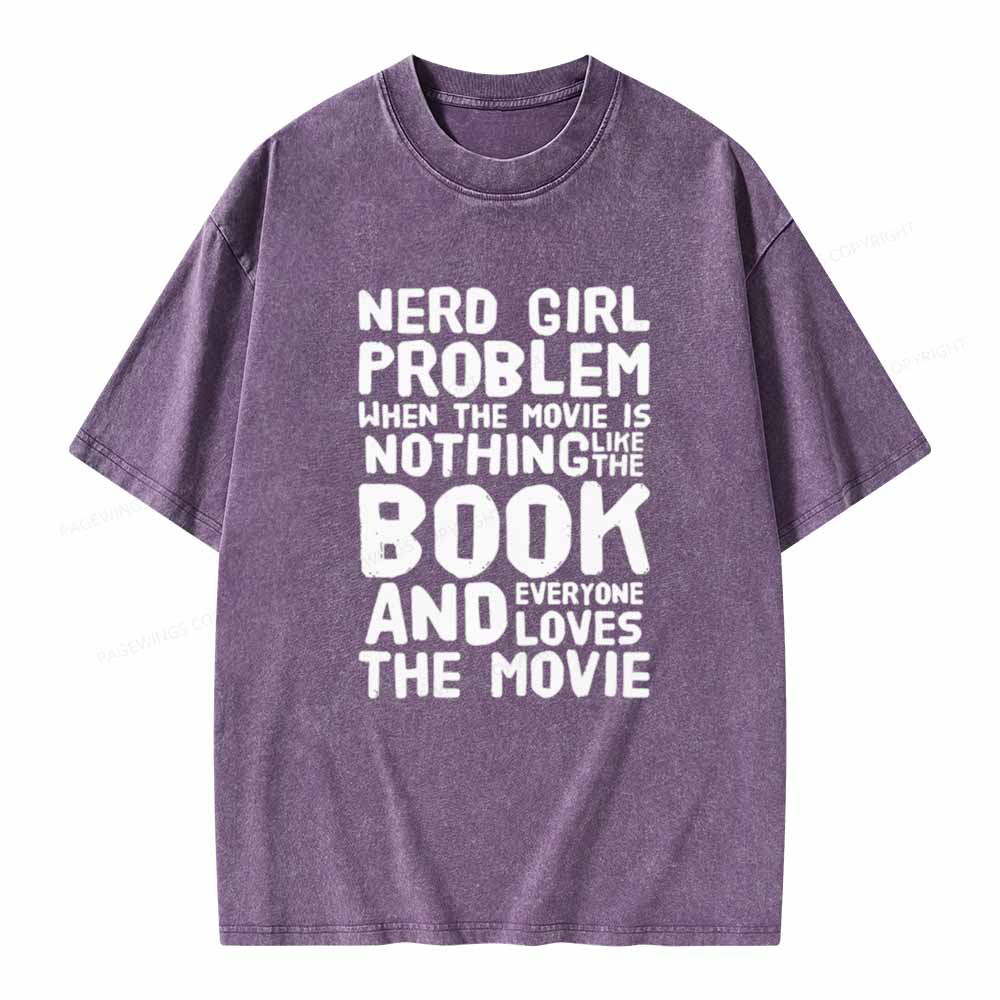 Pagewings NERD GIRL PROBLEM Club Unisex Washed T-shirt