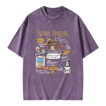 Pagewings Stars Hollow Unisex Washed T-shirt