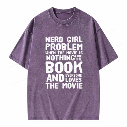 Pagewings NERD GIRL PROBLEM Club Unisex Washed T-shirt