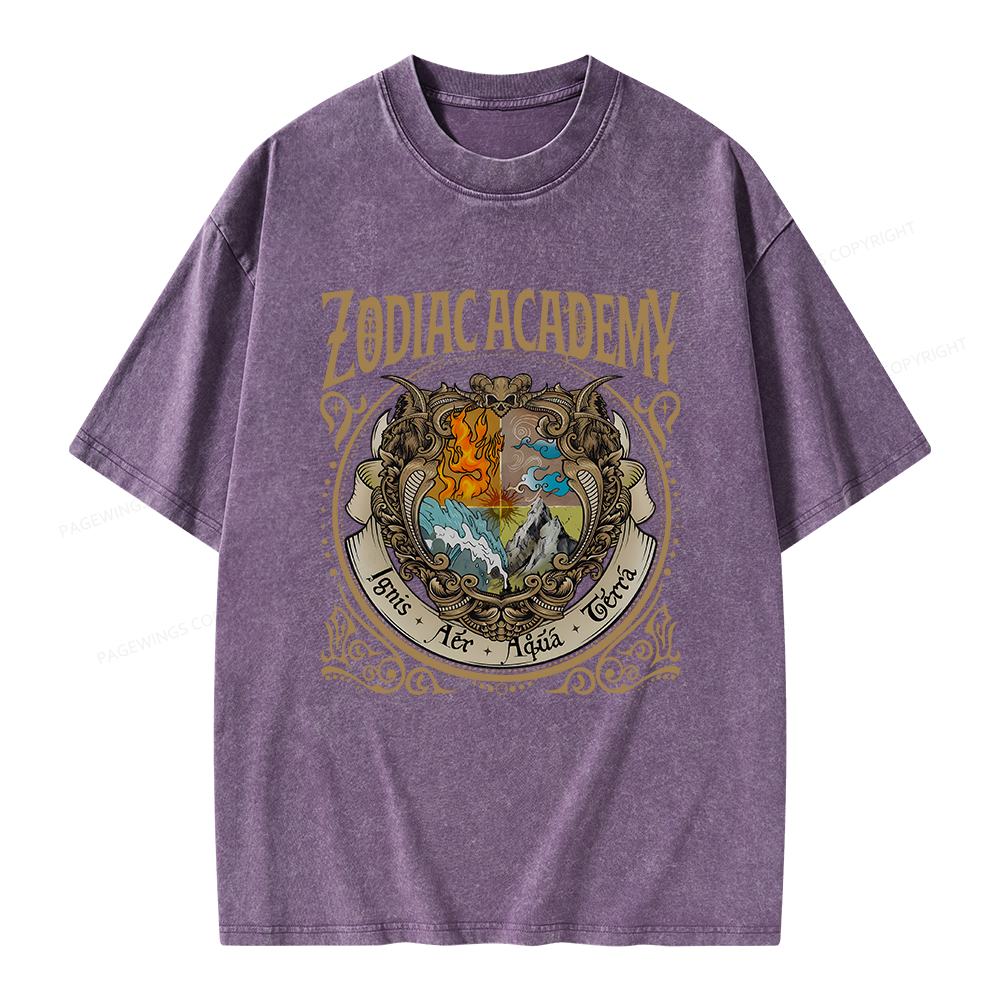Pagewings Zodiac Academy Unisex Washed T-shirt