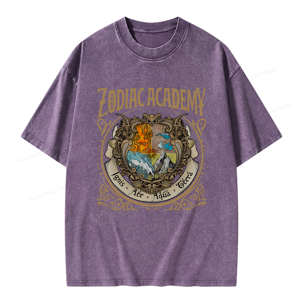 Pagewings Zodiac Academy Unisex Washed T-shirt