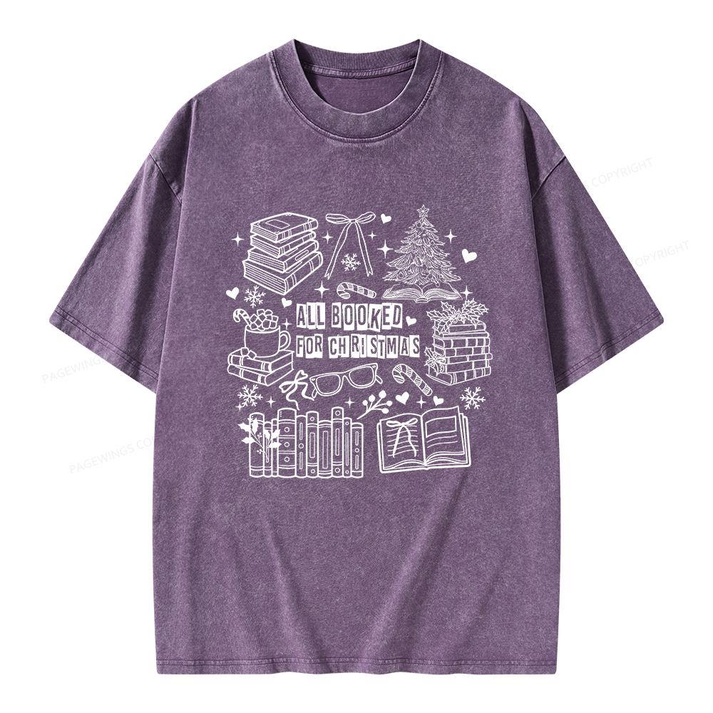Pagewings All Booked For Christmas Unisex Washed T-shirt