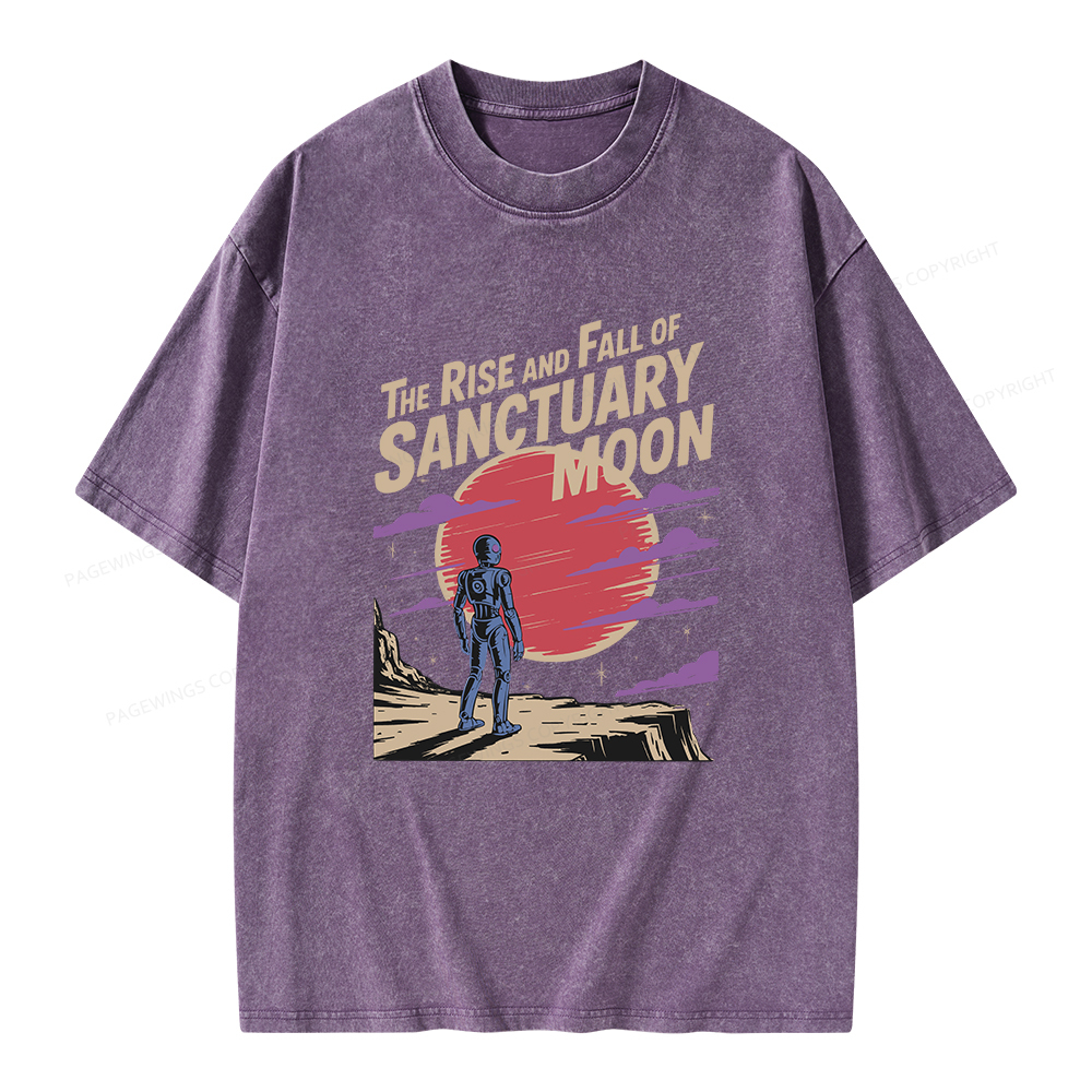 Pagewings The Rise And Fall Of Sanctuary Moon Unisex Washed T-shirt