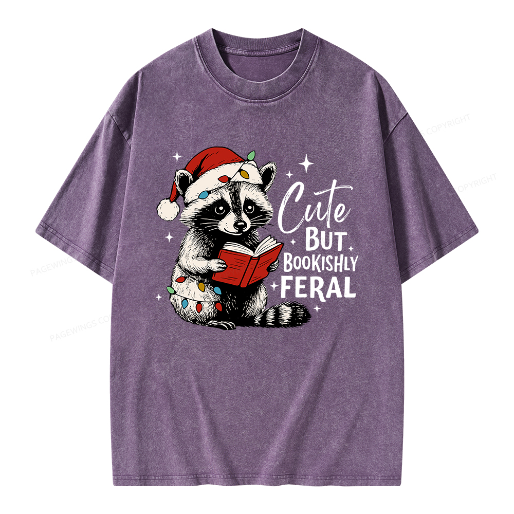 Pagewings Cute But Feral Unisex Washed T-shirt