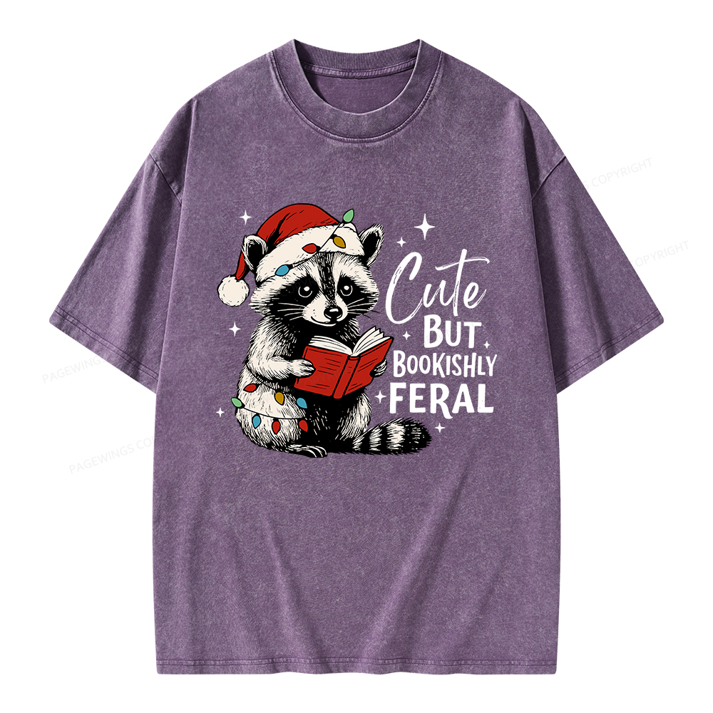 Pagewings Cute But Feral Unisex Washed T-shirt