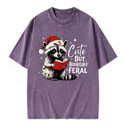 Pagewings Cute But Feral Unisex Washed T-shirt