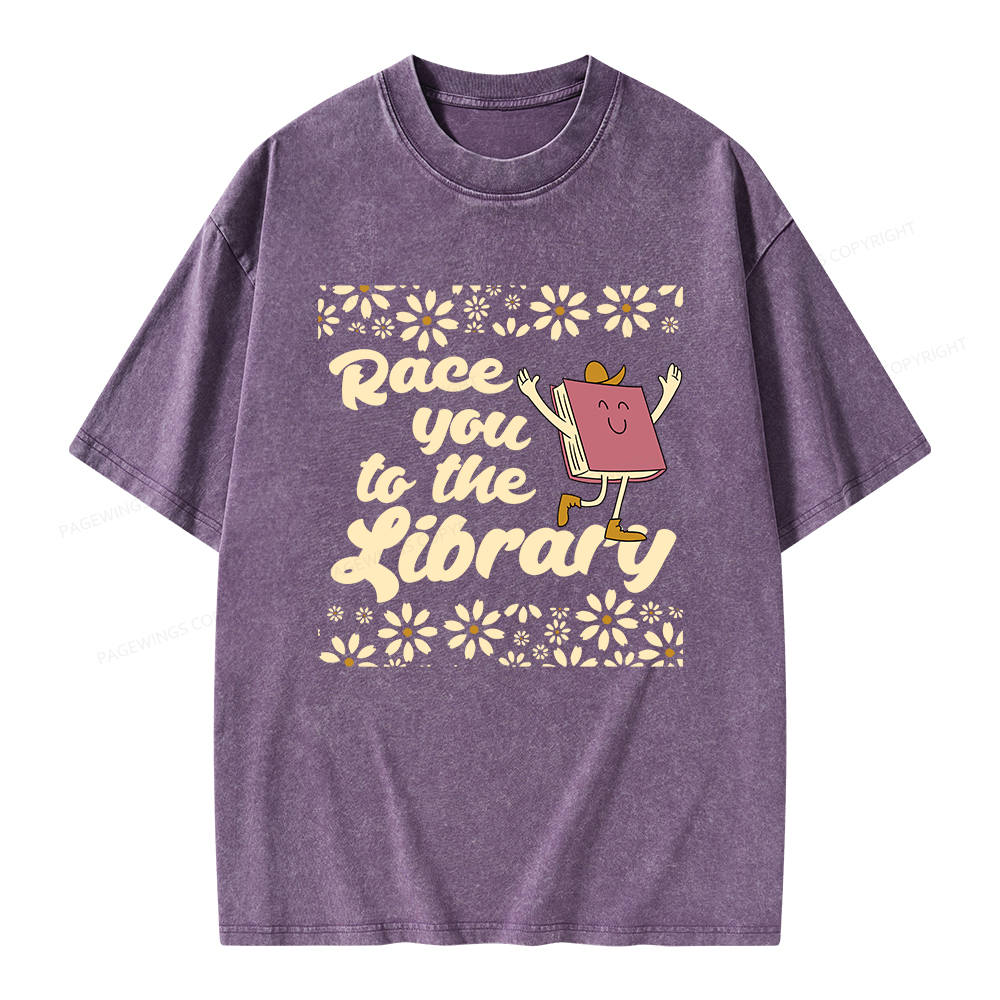 Pagewings Cute Book Lover Unisex Washed T-shirt
