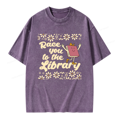 Pagewings Cute Book Lover Unisex Washed T-shirt
