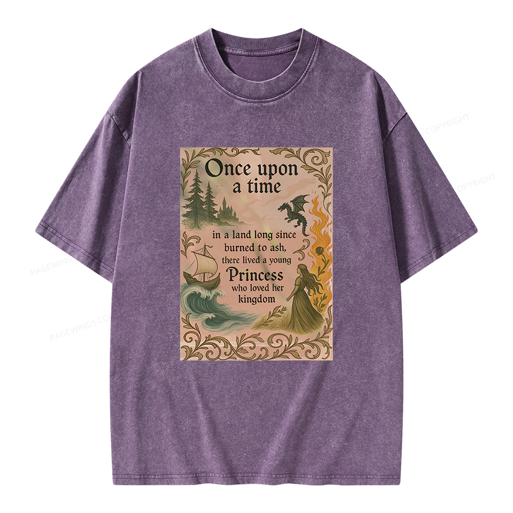 Pagewings Once Upon a Time Book Unisex Washed T-shirt