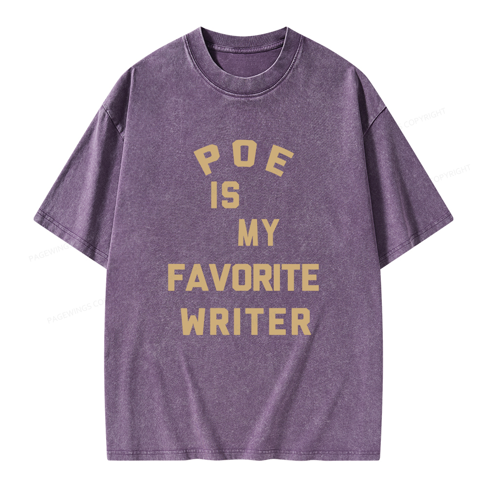 Pagewings Poe Is My Favorite Writer Unisex Washed T-shirt