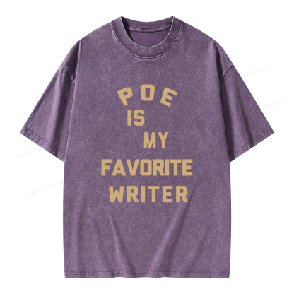 Pagewings Poe Is My Favorite Writer Unisex Washed T-shirt