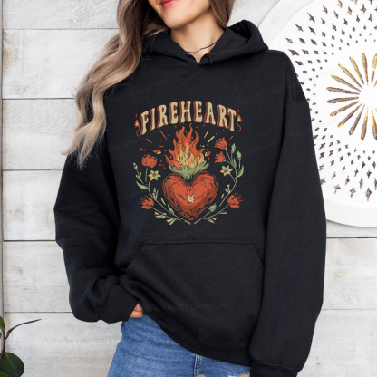 Pagewings Vintage Fire-heart Unisex Classic Hoodie