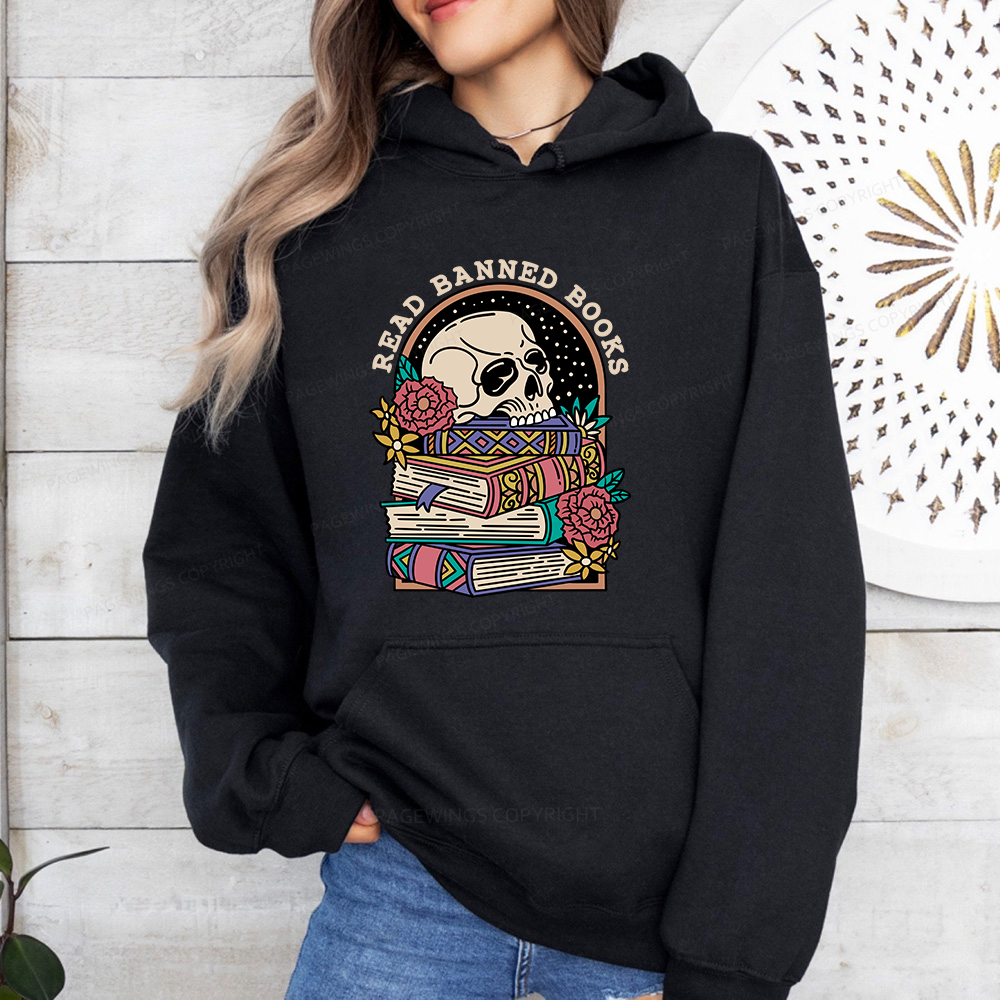 Pagewings Read Banned Book Floral Unisex Classic Hoodie