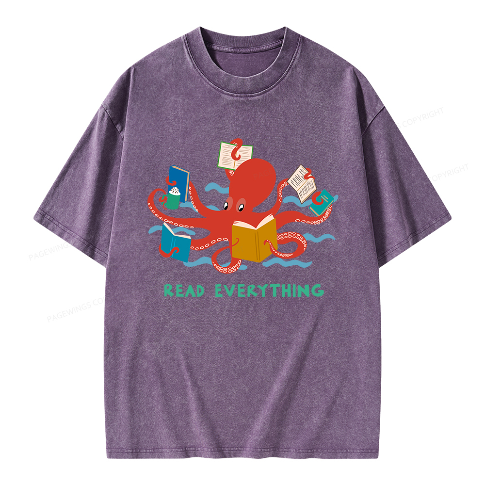 Pagewings Read Everything Unisex Washed T-shirt