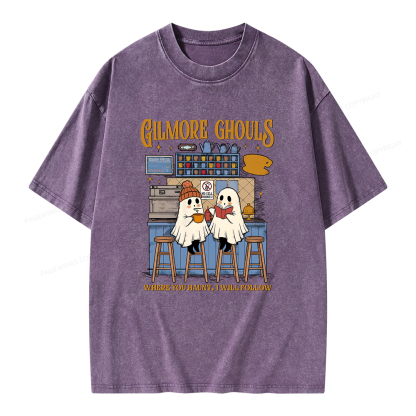Pagewings Gilmore Ghouls Unisex Washed T-shirt