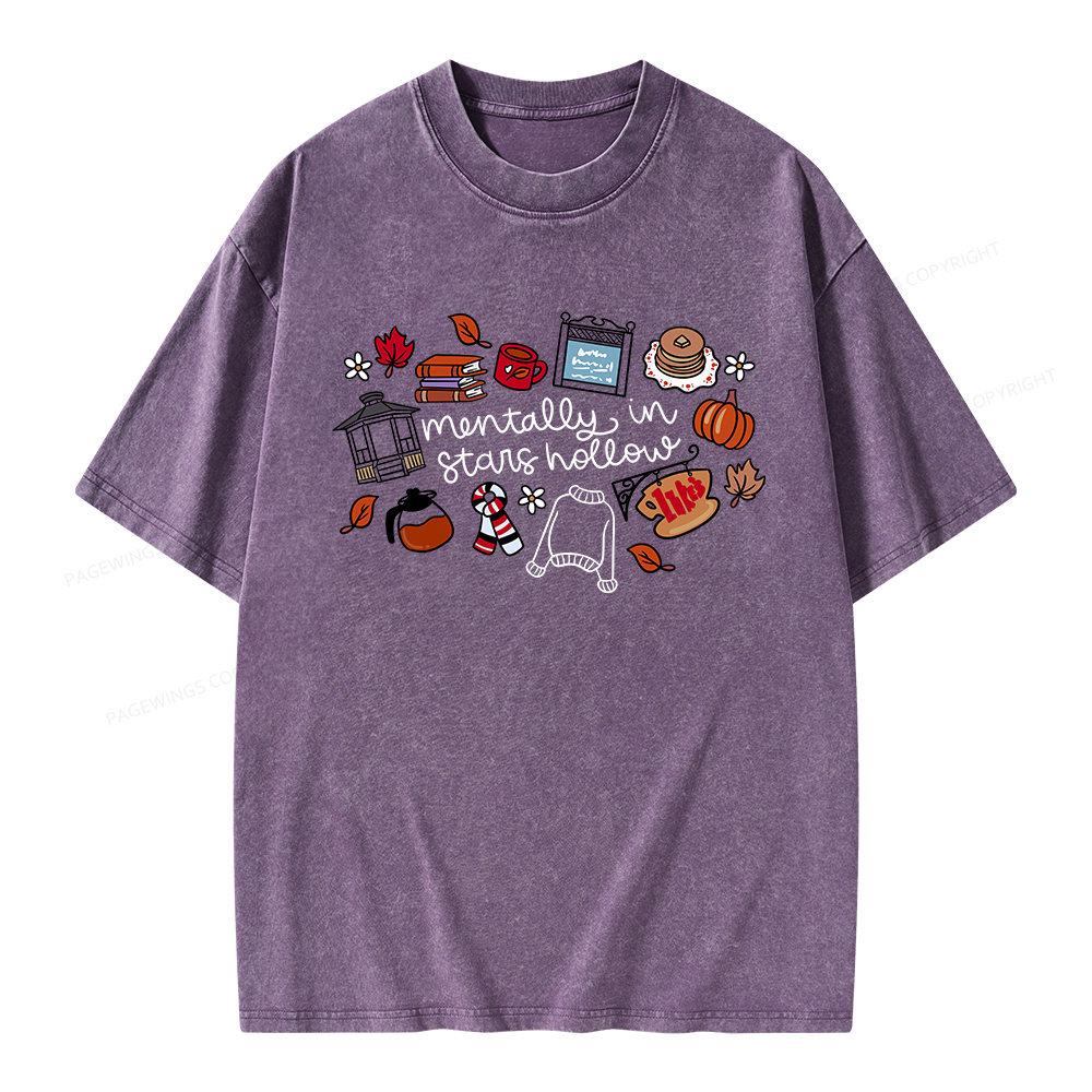 Pagewings Mentally In Stars Hollow Unisex Washed T-shirt
