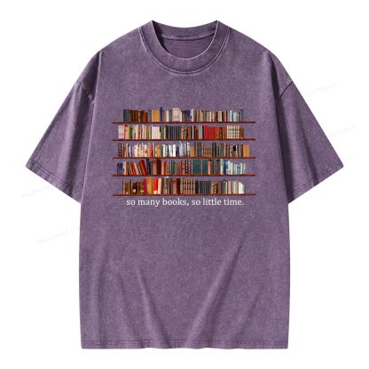 Pagewings So Many Books So Little Time Unisex Washed T-shirt