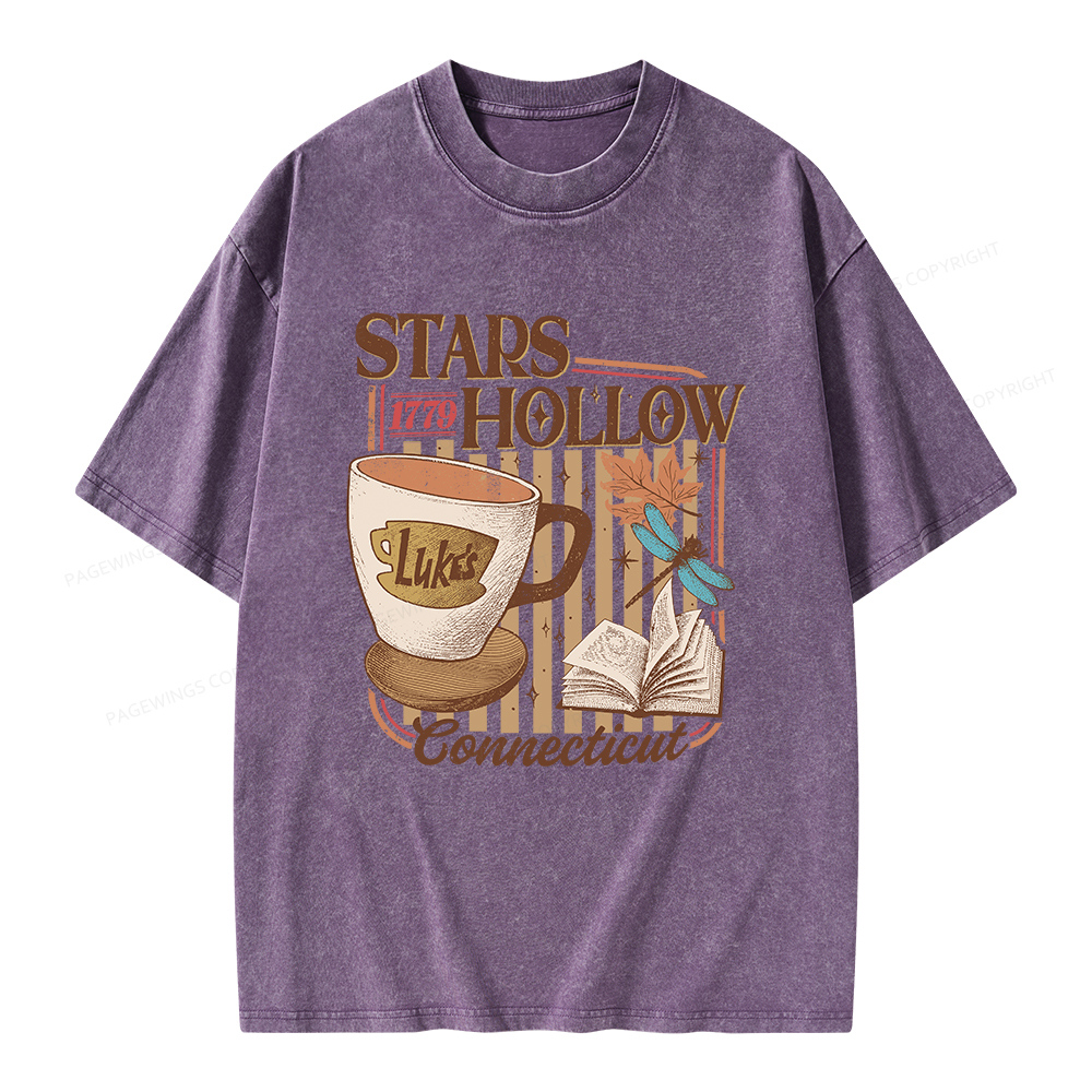 Pagewings Stars Hollow Unisex Washed T-shirt