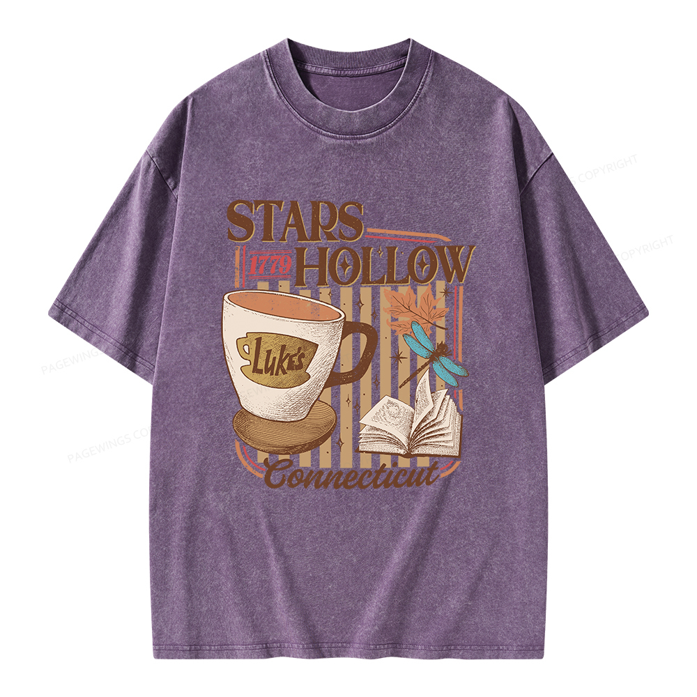 Pagewings Stars Hollow Unisex Washed T-shirt