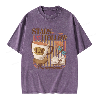 Pagewings Stars Hollow Unisex Washed T-shirt