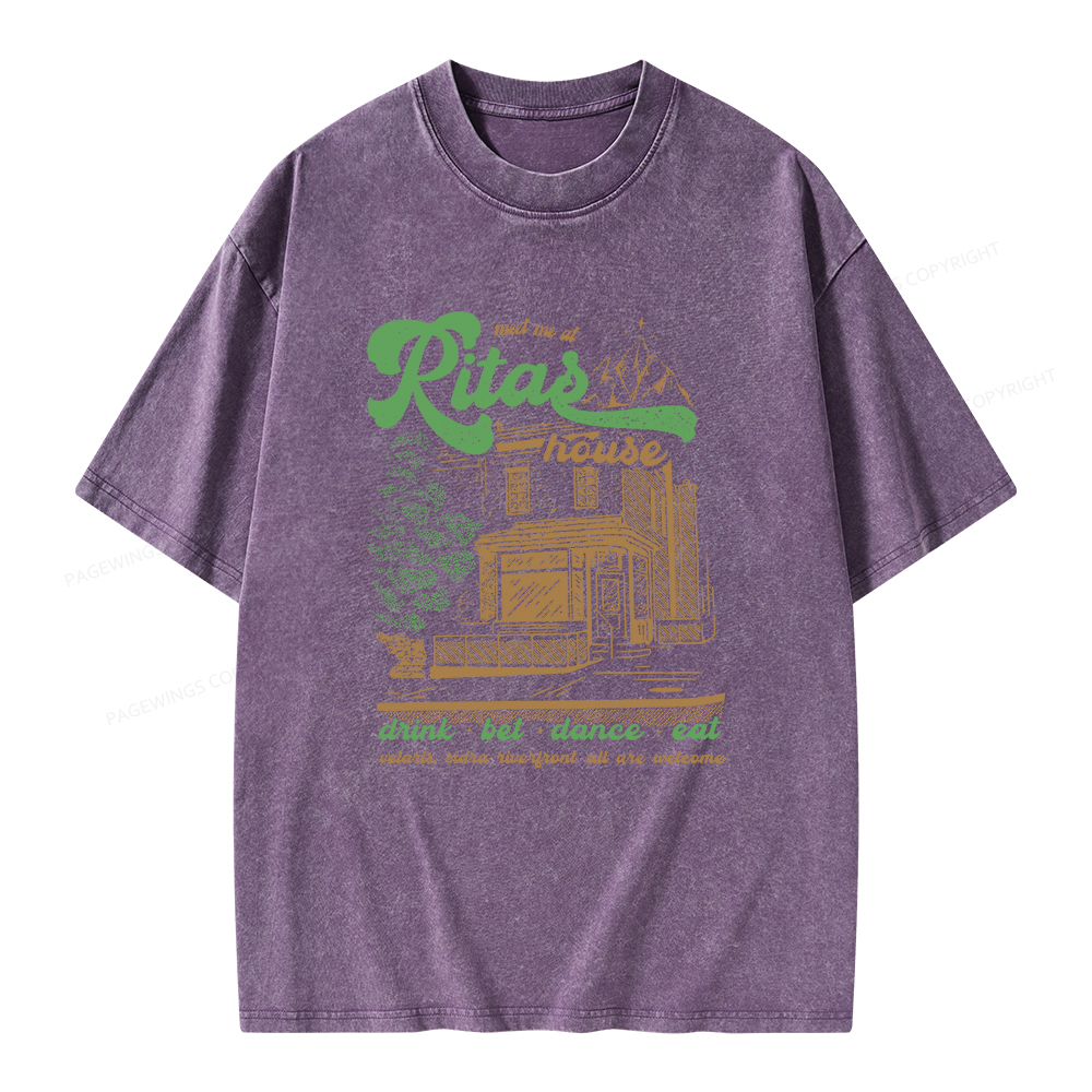 Pagewings Rita's Bar Unisex Washed T-shirt
