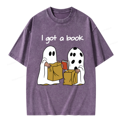 Pagewings I Got A Book Unisex Washed T-shirt