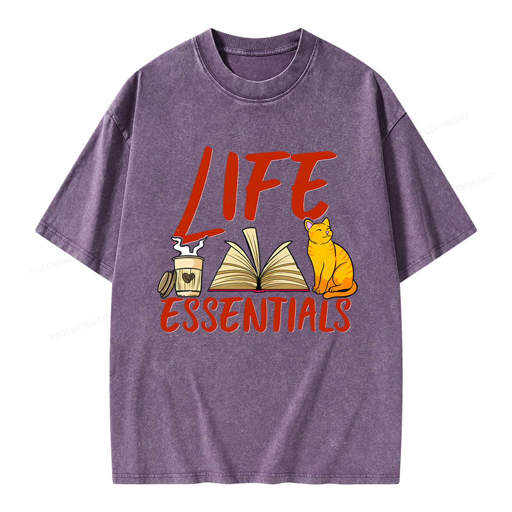 Pagewings Life Essentials Unisex Washed T-shirt