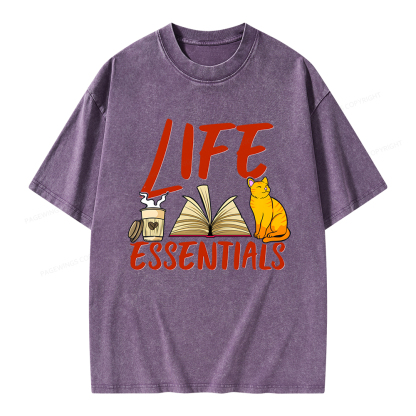 Pagewings Life Essentials Unisex Washed T-shirt