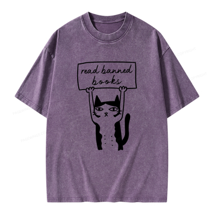 Pagewings Read Banned Books Unisex Washed T-shirt