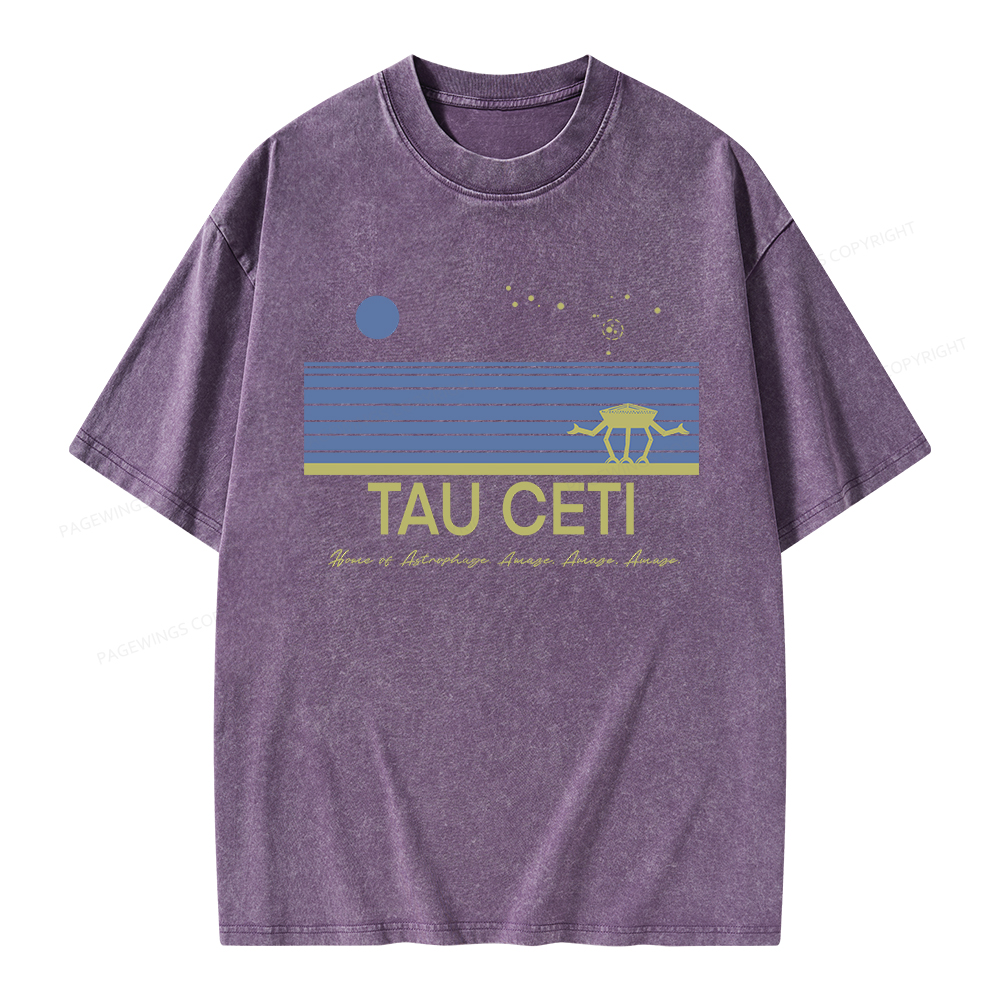 Pagewings Tau Ceti Unisex Washed T-shirt