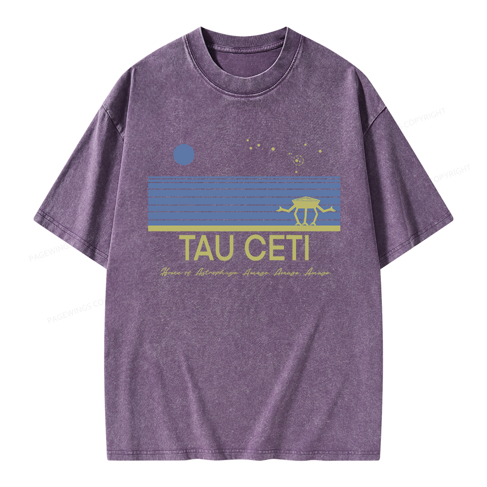Pagewings Tau Ceti Unisex Washed T-shirt