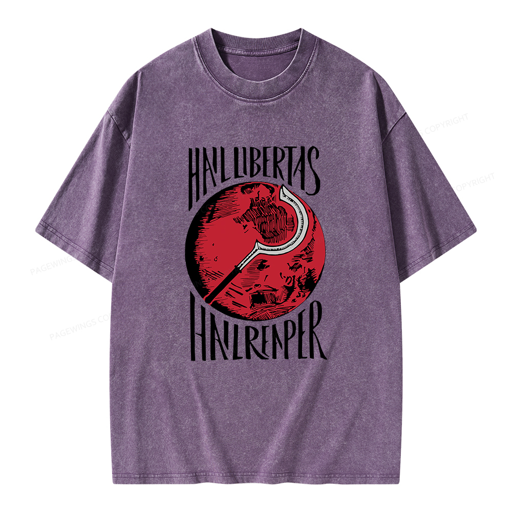 Pagewings Hail Libertas Hail Reaper Unisex Washed T-shirt