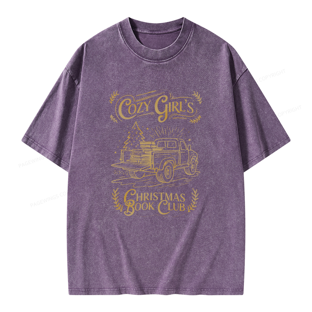 Pagewings Cozy Girls Book Club Unisex Washed T-shirt