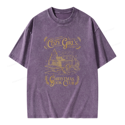 Pagewings Cozy Girls Book Club Unisex Washed T-shirt
